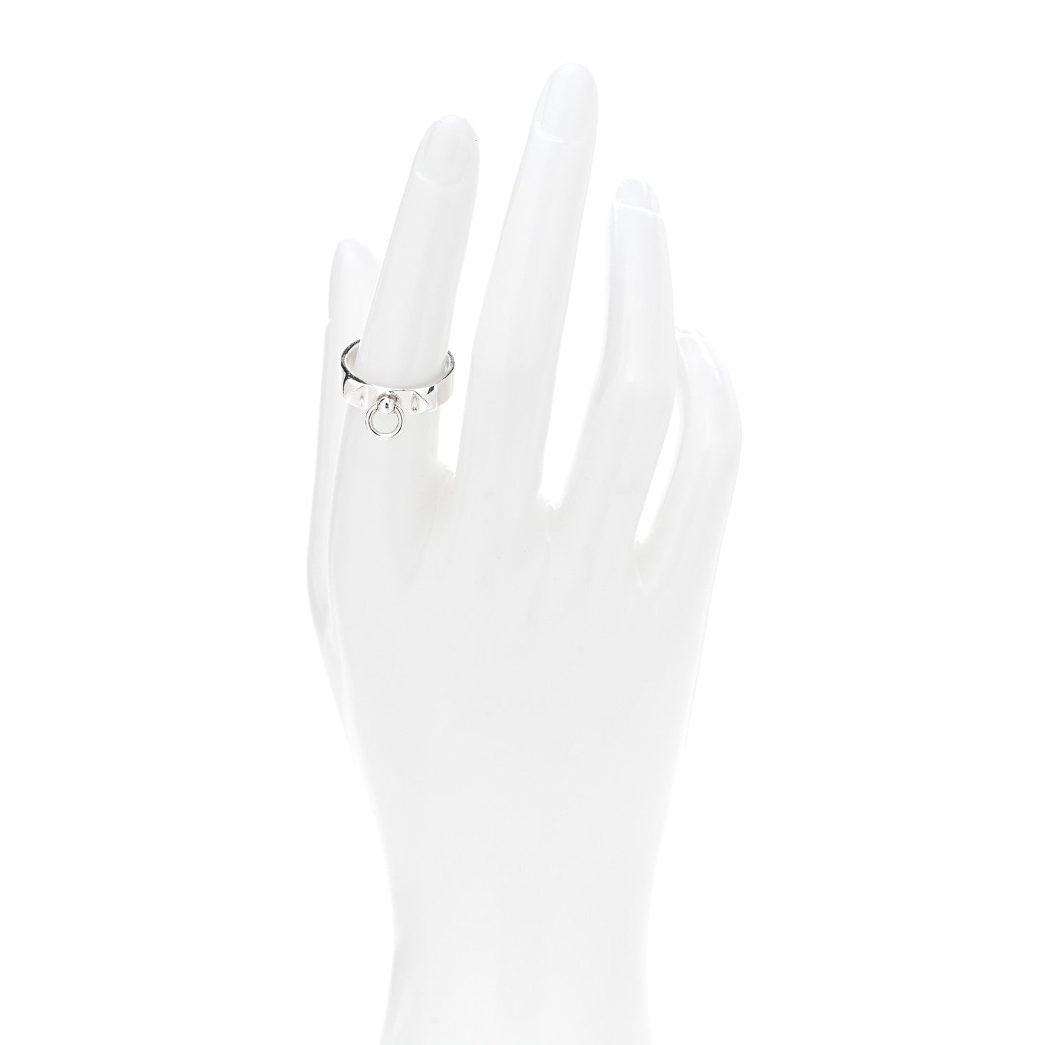 Hermes Sterling Silver PM Collier De Chien Ring 53 6.5 2 of 6