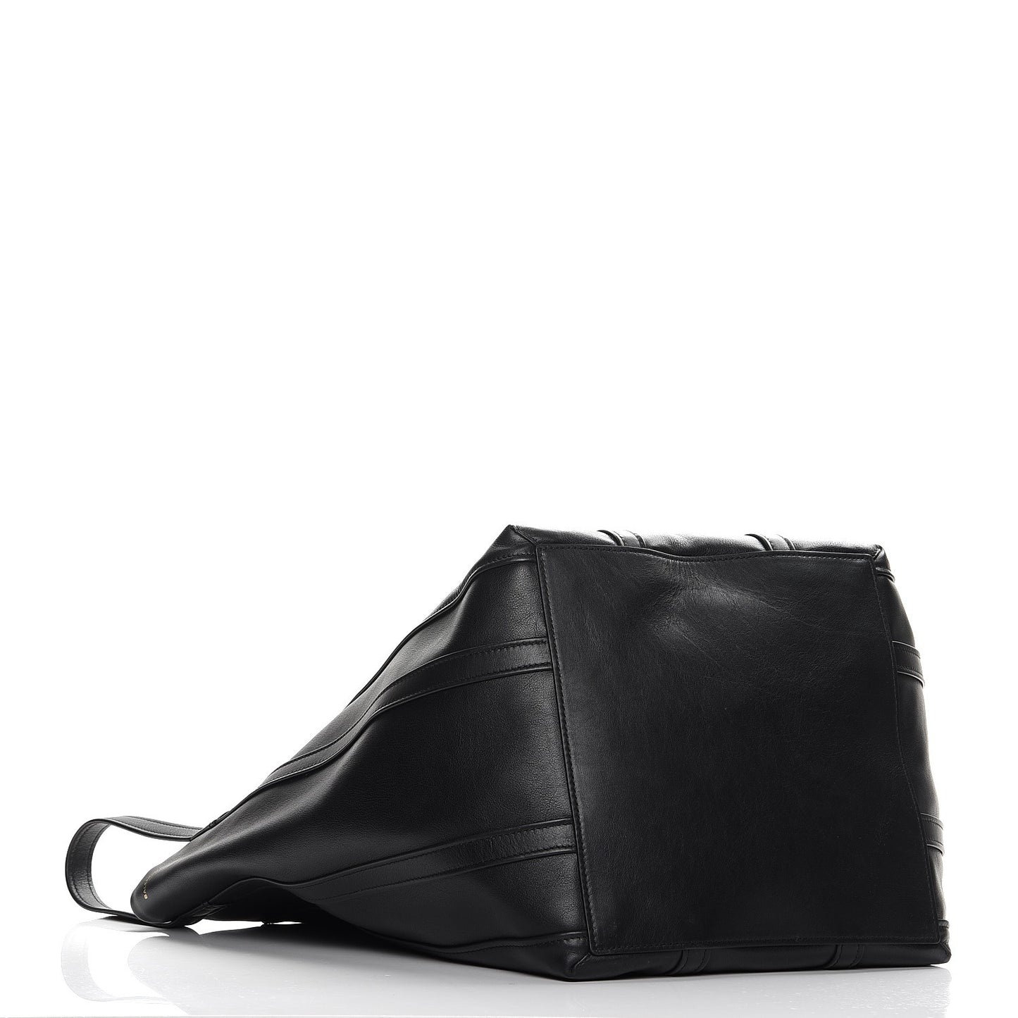 Calfskin Large Laundry Cabas Tote Black