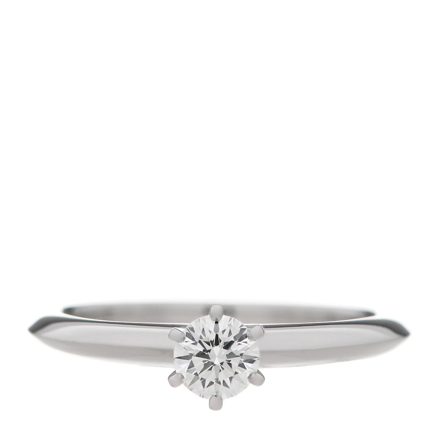 Tiffany Platinum Diamond .27ct Solitaire Engagement Ring 52 6 1 of 7