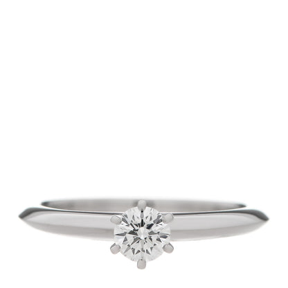Tiffany Platinum Diamond .27ct Solitaire Engagement Ring 52 6 1 of 7