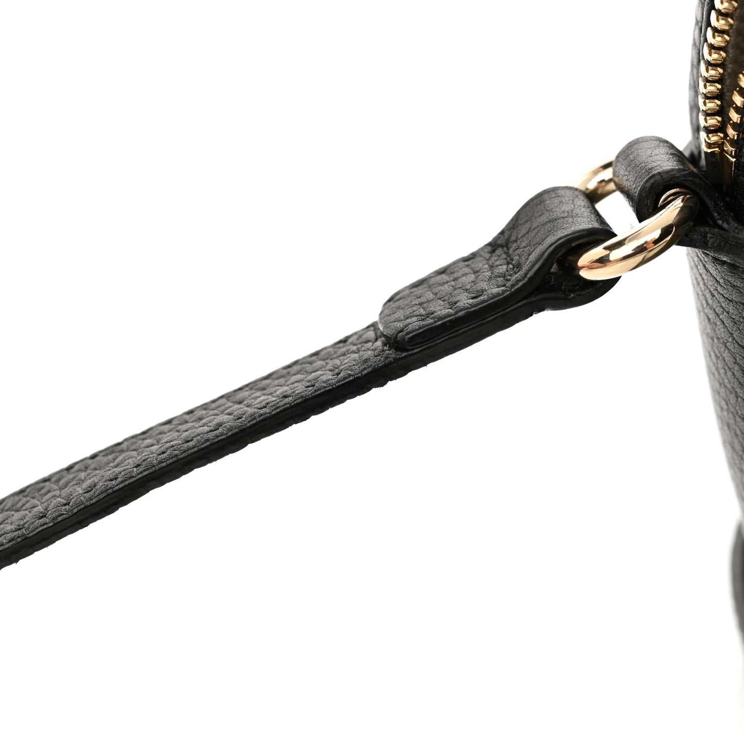 Pebbled Calfskin Small Soho Disco Bag Black