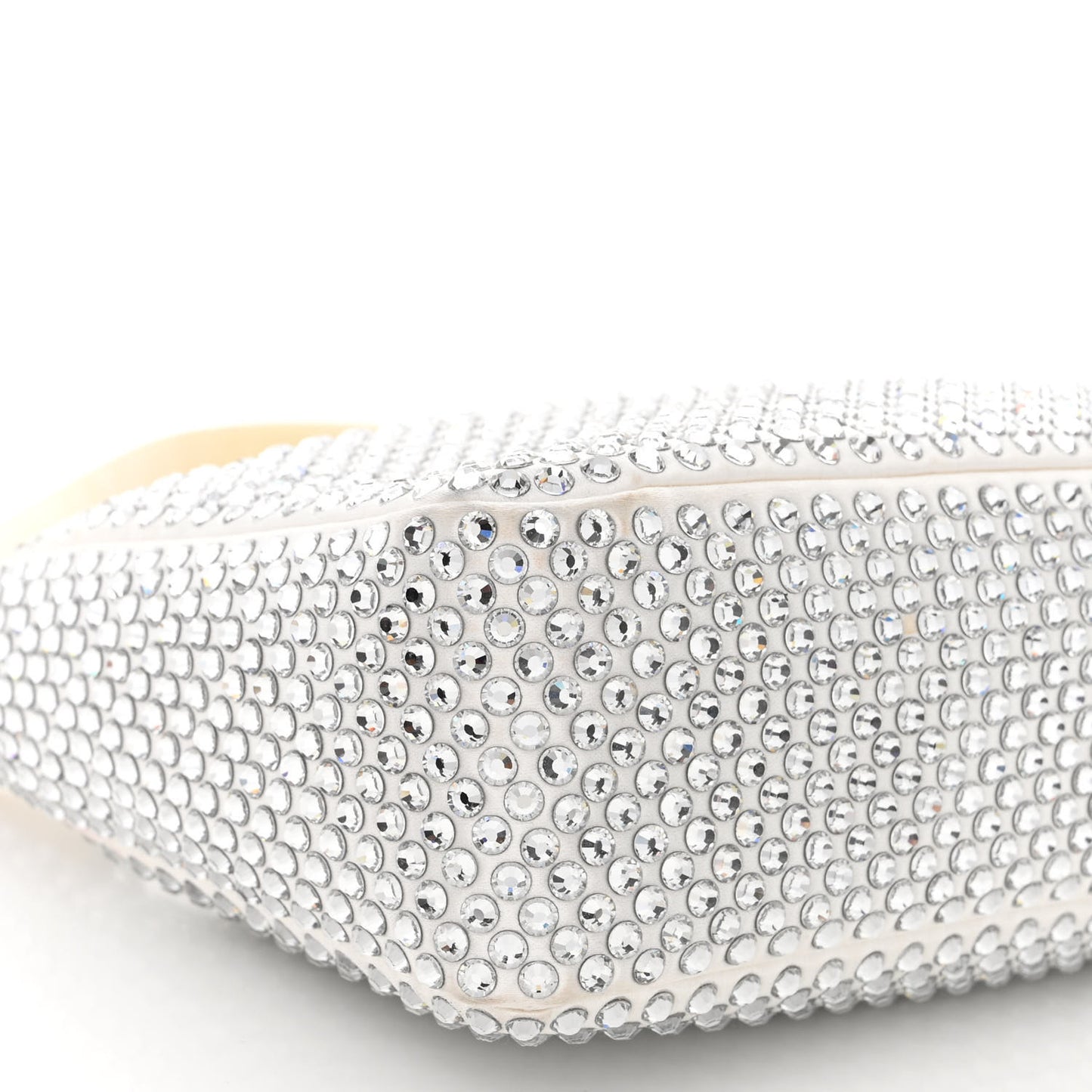 Satin Crystal Mini Re-Edition 2000 Bag White