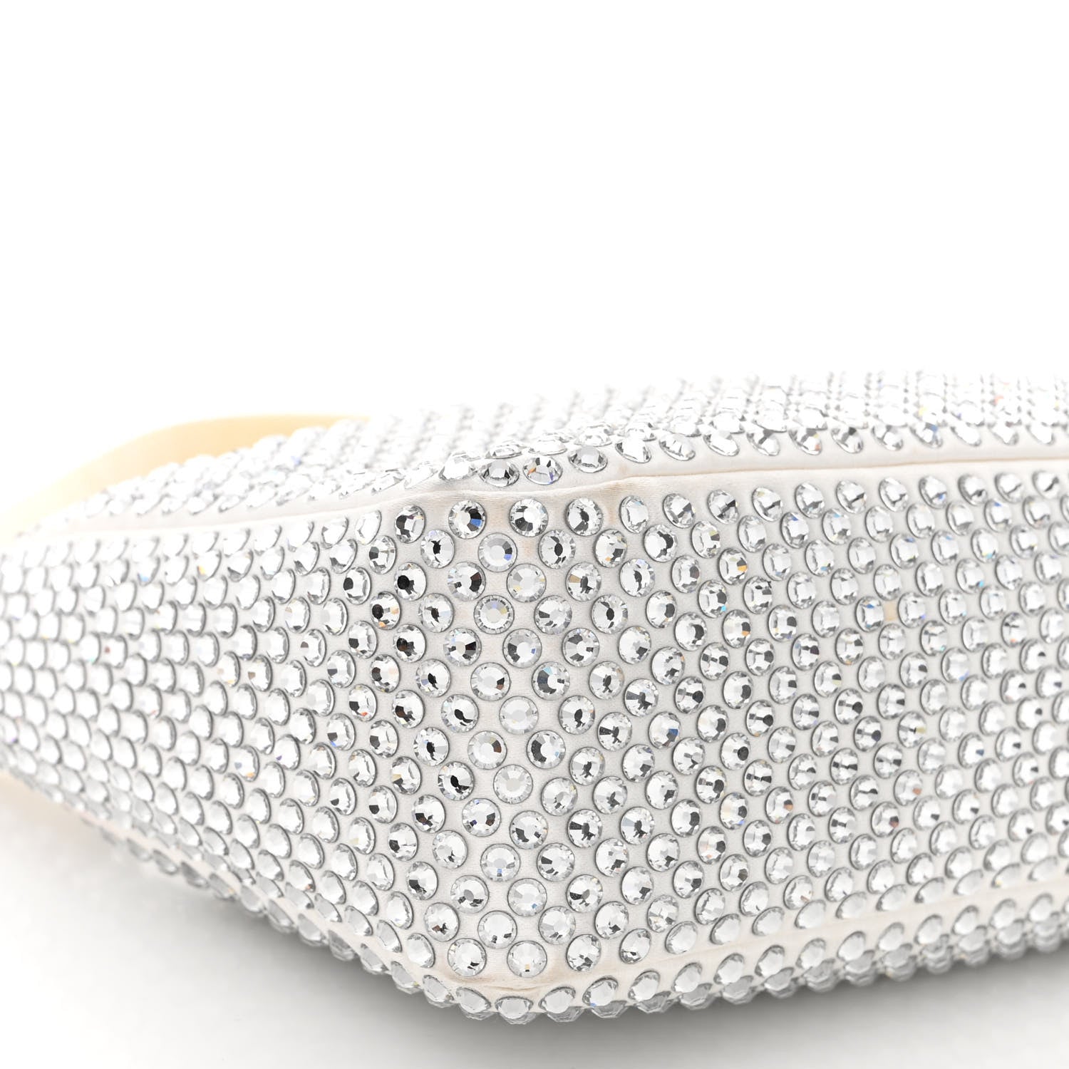 Prada Satin Crystal Mini Re-Edition 2000 Bag White 9 of 15