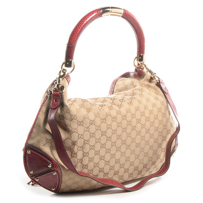 Gucci Monogram Python Large Unicef Indy Top Handle Hobo Red 3 of 8