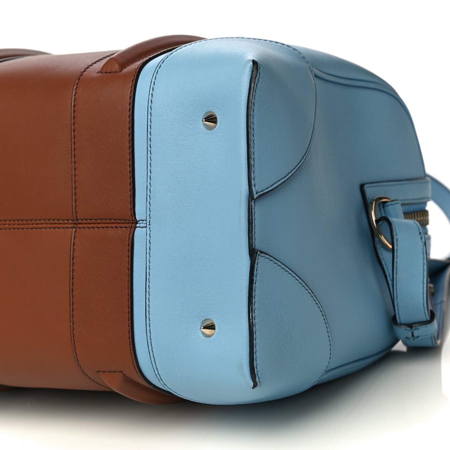Goatskin Colorblock Medium Lucrezia Blue Brown