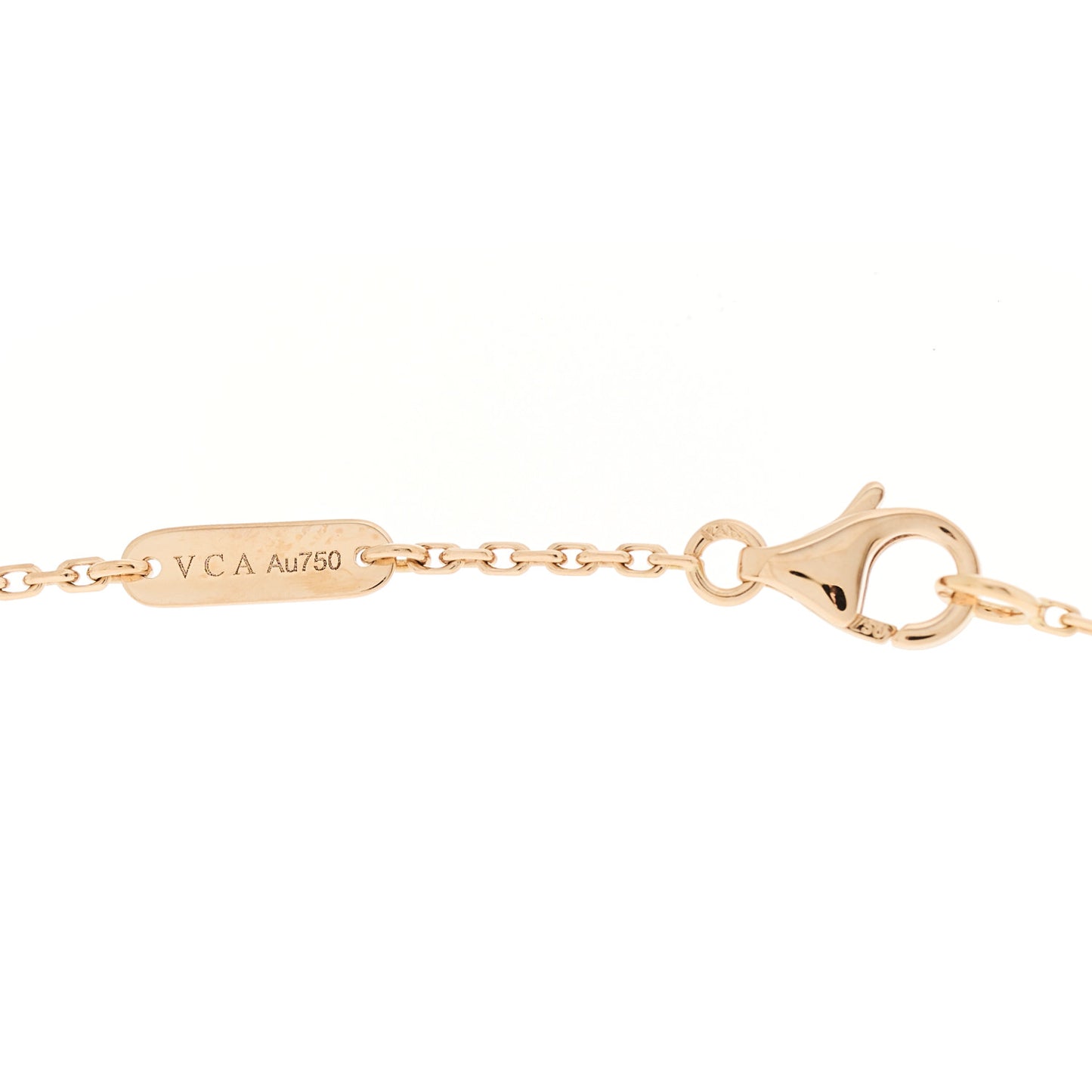 18K Rose Gold Diamond Grey Mother of Pearl Vintage Alhambra Pendant Necklace