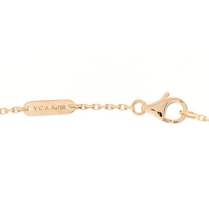 Van Cleef & Arpels 18K Rose Gold Diamond Grey Mother of Pearl Vintage Alhambra Pendant Necklace 6 of 6