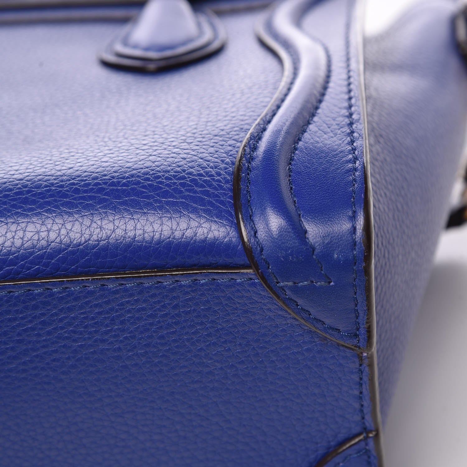 Celine Drummed Calfskin Nano Luggage Indigo 12 of 28