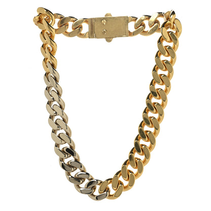 Saint Laurent Metal Curb Chain Necklace Gold Silver 3 of 5