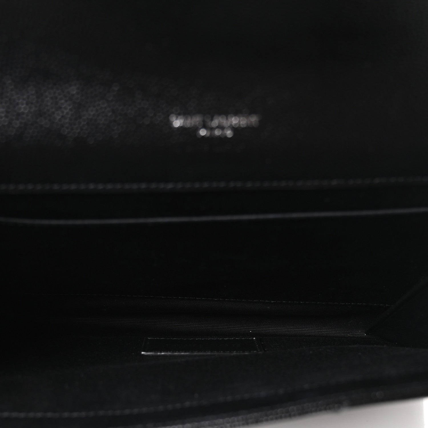 Saint Laurent Grain De Poudre Matelasse Chevron Monogram Envelope Clutch Black 5 of 10