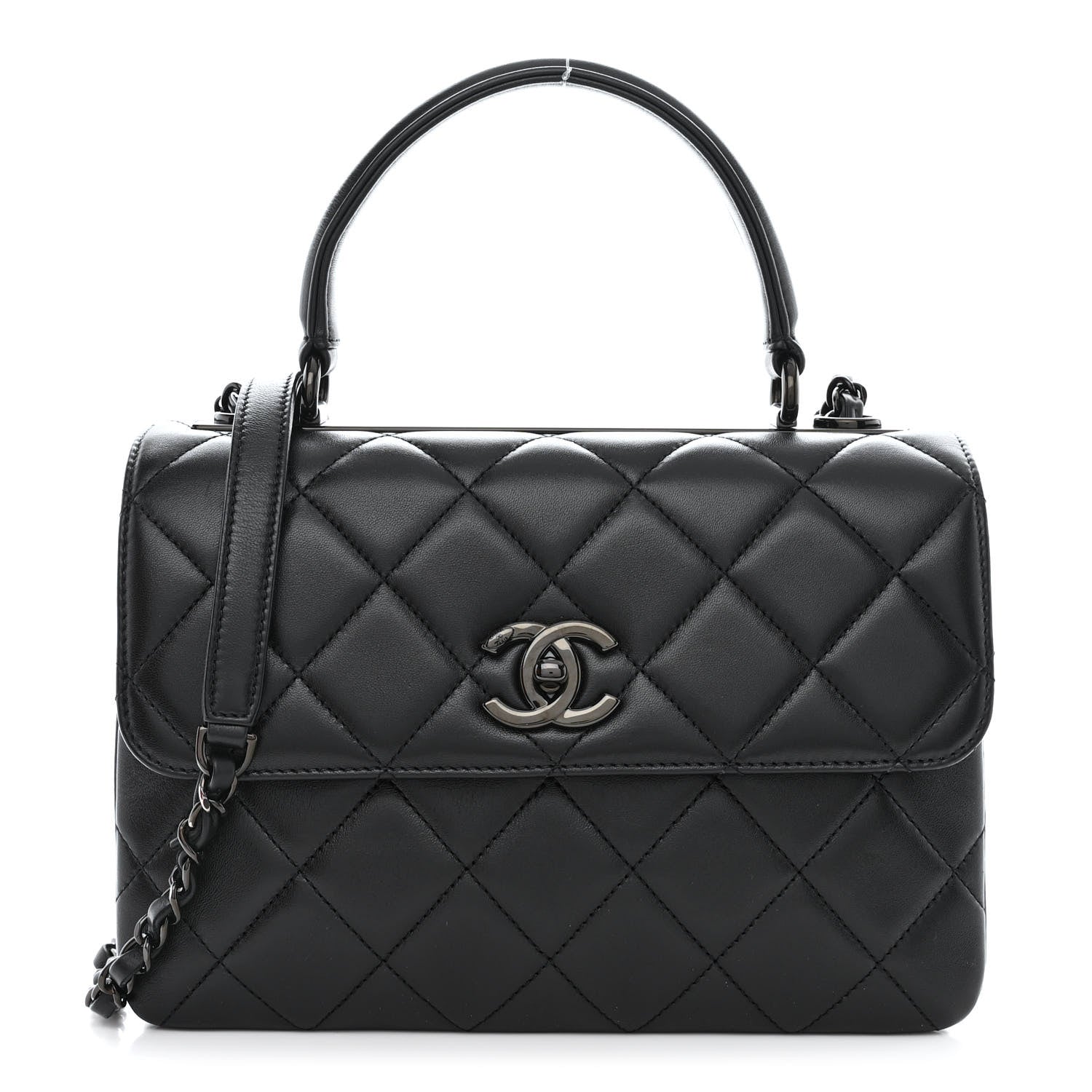 Chanel Lambskin Quilted Small Trendy CC Dual Handle Flap Bag So Black 1 of 11