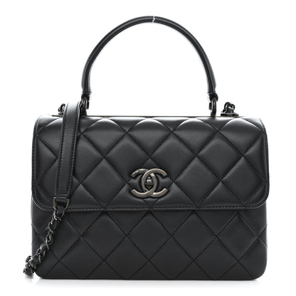 Chanel Lambskin Quilted Small Trendy CC Dual Handle Flap Bag So Black 1 of 11