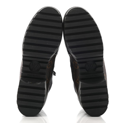 Louis Vuitton Suede Calfskin Monogram Laureate Platform Desert Boots 38.5 Black 5 of 13