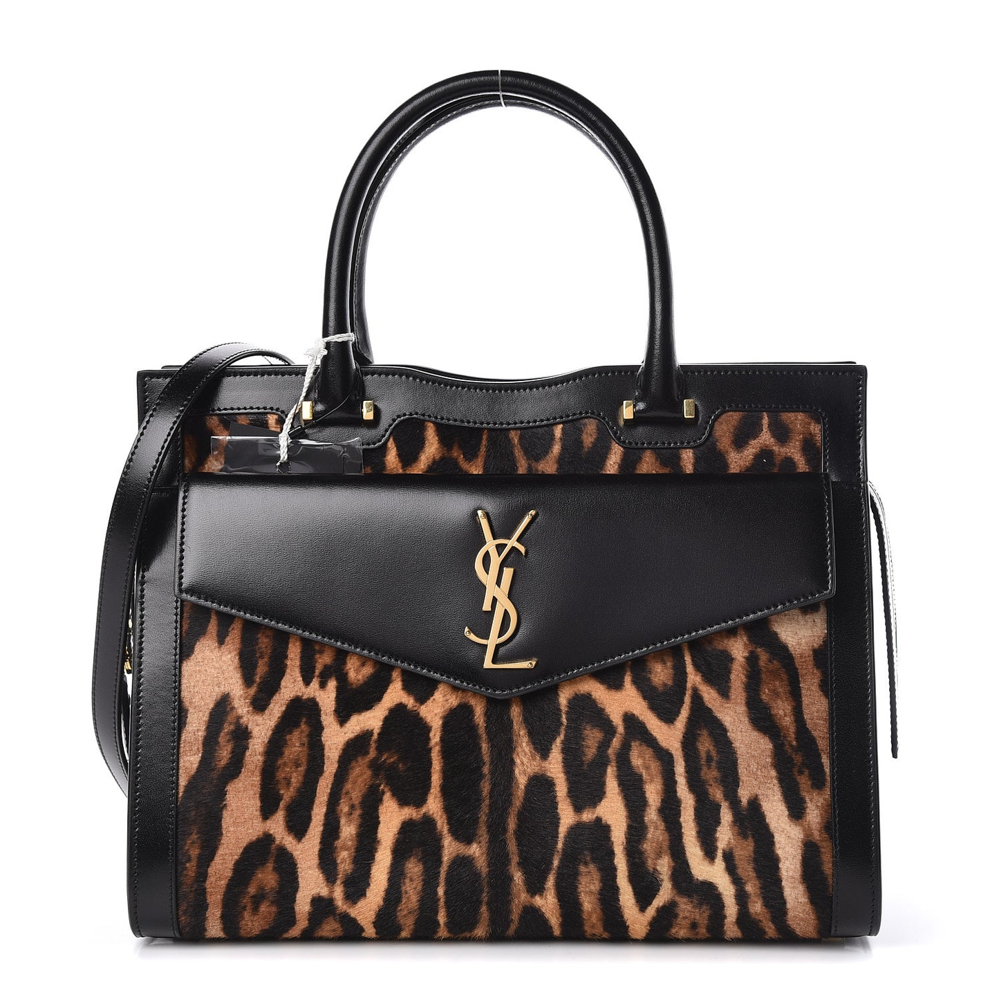 Calf Hair Calfskin Monogram Medium Uptown Tote Black