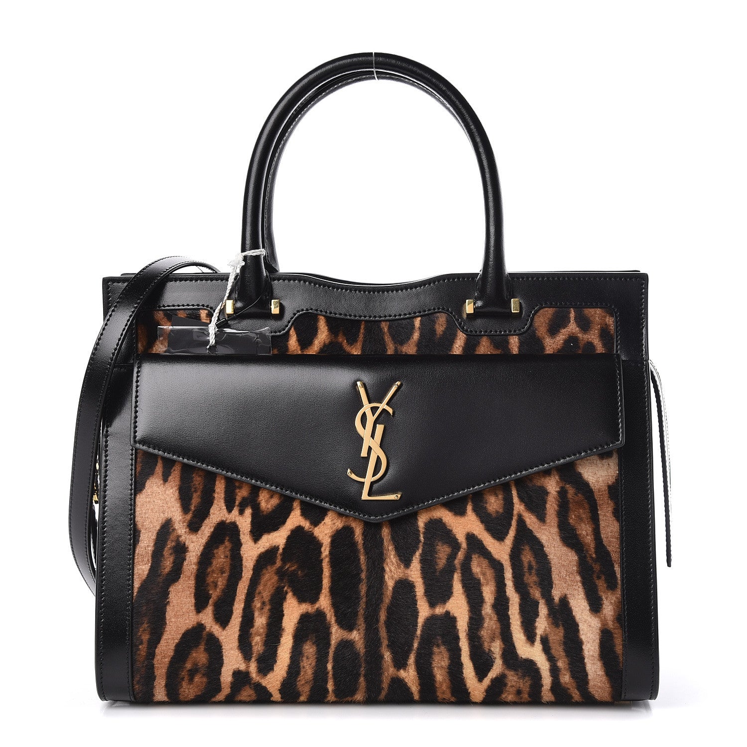 Saint Laurent Calf Hair Calfskin Monogram Medium Uptown Tote Black 1 of 13