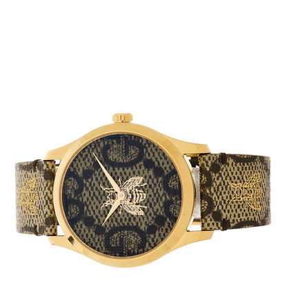 Gucci Stainless Steel Canvas 38mm G-Timeless GG Supreme Bee Quartz Watch Brown 2 of 4