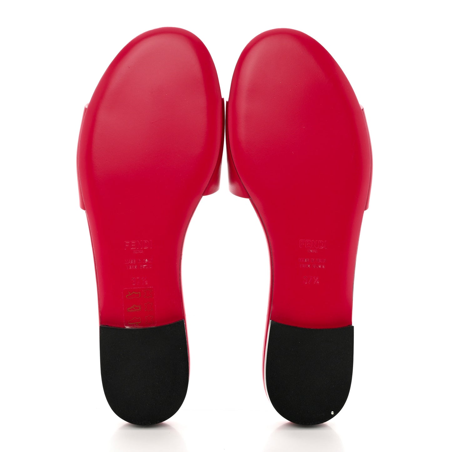 Vitello Cuoio Baguette Flat Slide Sandals 37.5 Lampone