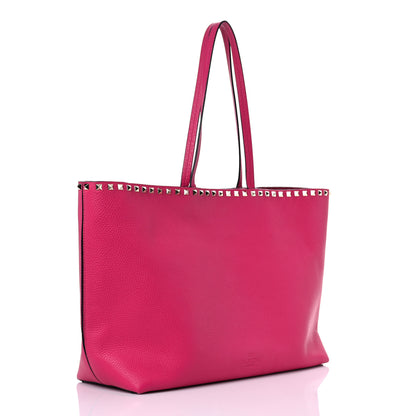 Valentino Garavani Grained Calfskin Rockstud Shoulder Tote Peony 3 of 18