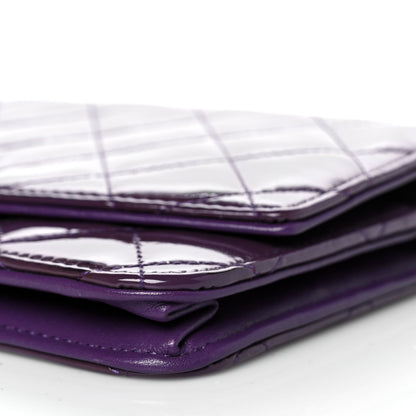 Chanel Patent Quilted Brilliant Wallet On Chain WOC Violet 5 of 11