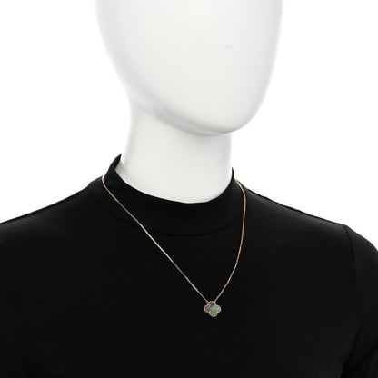 Van Cleef & Arpels 18K Rose Gold Gray Mother of Pearl Vintage Alhambra Pendant Necklace 2 of 6
