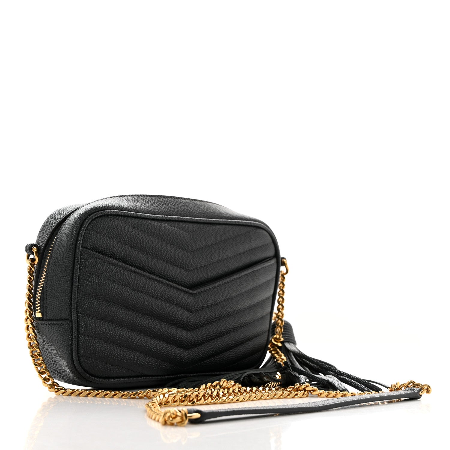 Saint Laurent Grain De Poudre Matelasse Monogram Mini Lou Camera Bag Dark Smog 2 of 10
