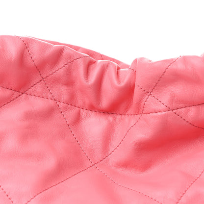 Chanel Shiny Calfskin Quilted Small Chanel 22 Coral Pink 10 of 12