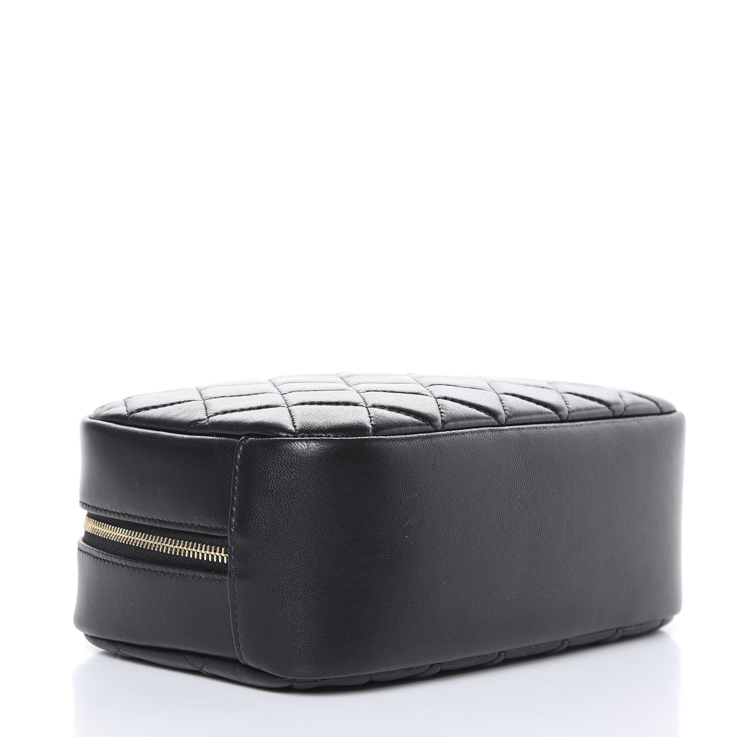Chanel Lambskin Quilted Medium Curvy Pouch Cosmetic Case Black 4 of 10