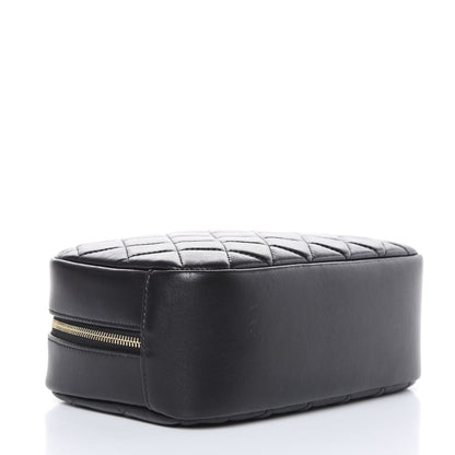 Chanel Lambskin Quilted Medium Curvy Pouch Cosmetic Case Black 4 of 10