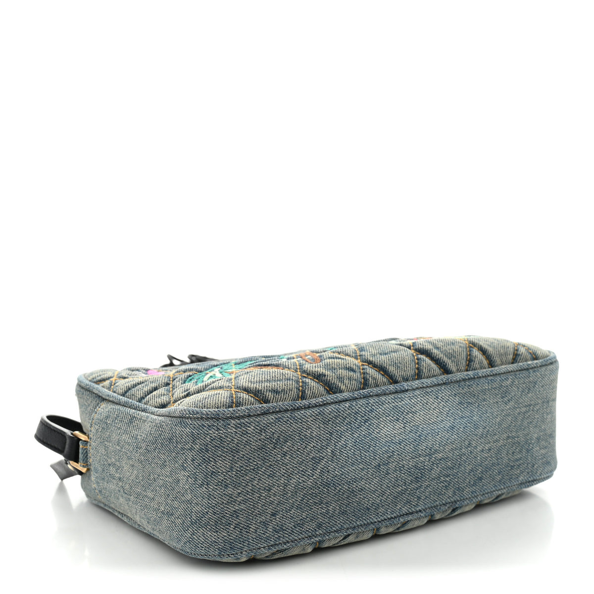 Saint Laurent Denim Matelasse Quilted Summer Embroidered Classic Monogram Camera Bag Blue 4 of 13