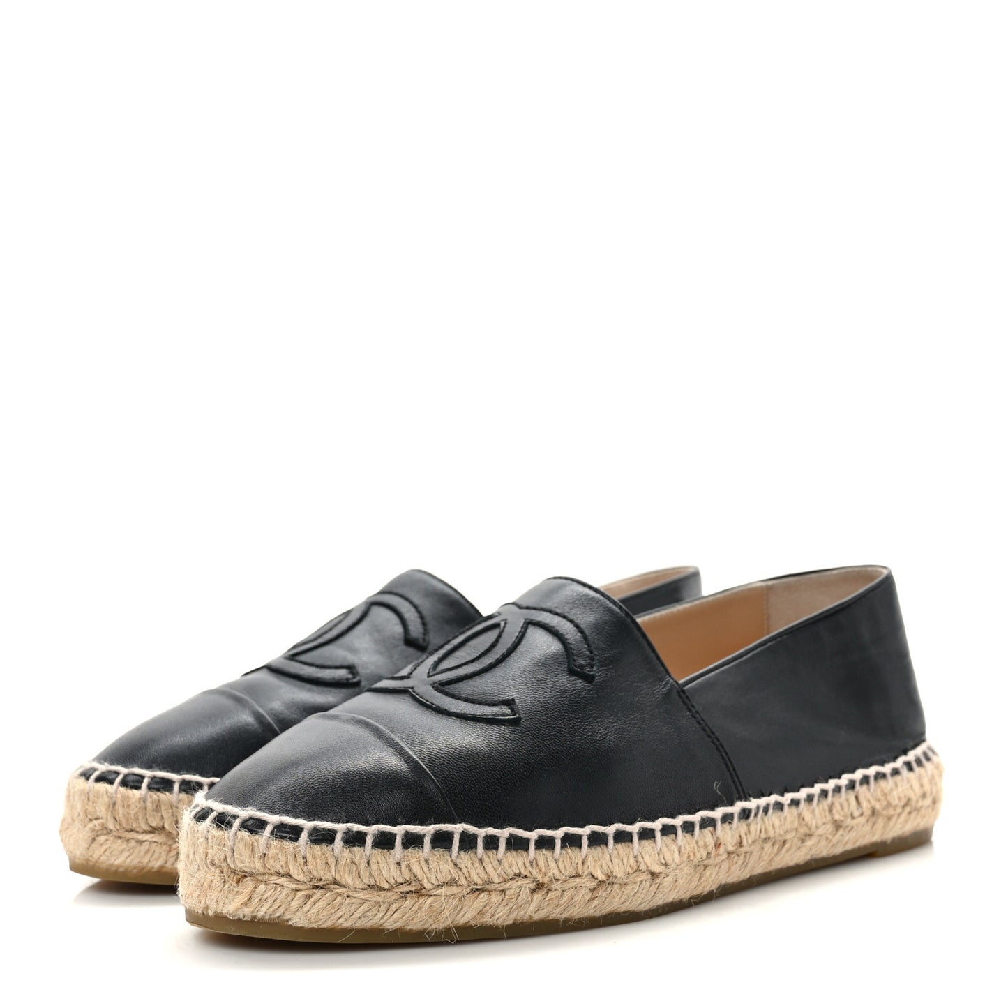 Lambskin CC Espadrilles 37 Black