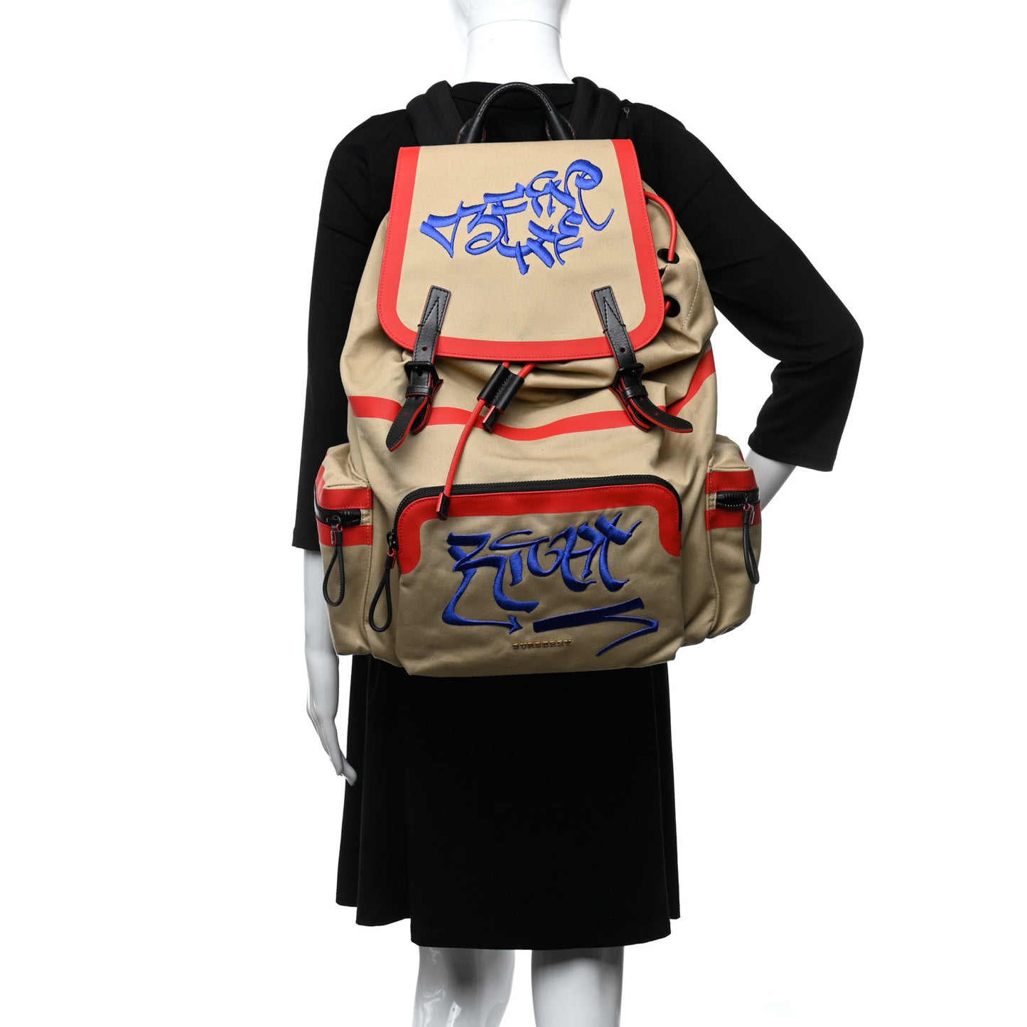 X KRIS WU Canvas Embroidered XL Rucksack Backpack Honey