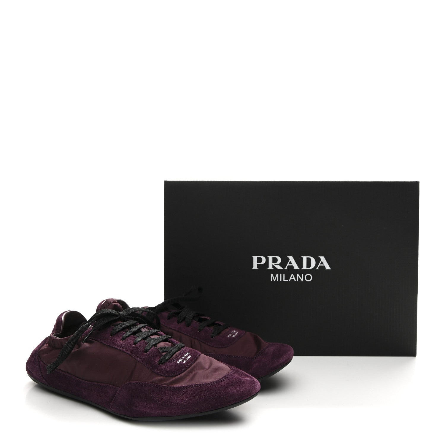 Prada Re-Nylon Suede Collapse Sneakers 39.5 Bordeaux 1815076