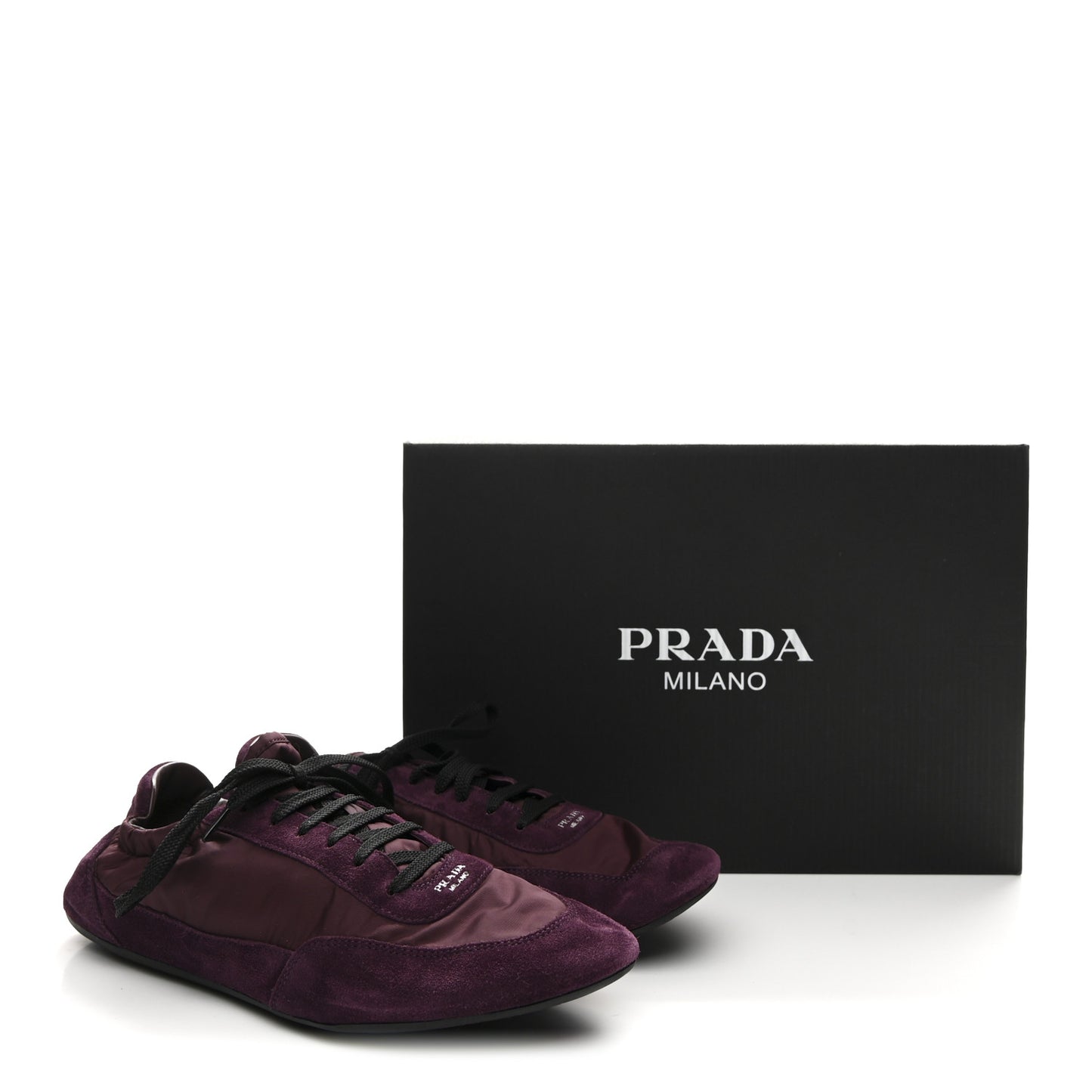 Re-Nylon Suede Collapse Sneakers 39.5 Bordeaux