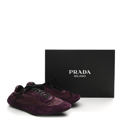 Prada Re-Nylon Suede Collapse Sneakers 39.5 Bordeaux 10 of 10