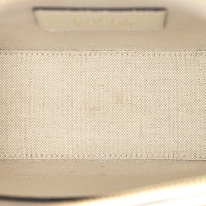 Gucci GG Supreme Monogram Textured Dollar Calfskin Mini Horsebit 1955 Top Handle Bag Beige Mystic White Oatmeal 5 of 13