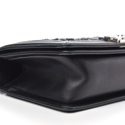 Chanel Lambskin Tweed Woven Medium Chevron Boy Flap Black 9 of 15