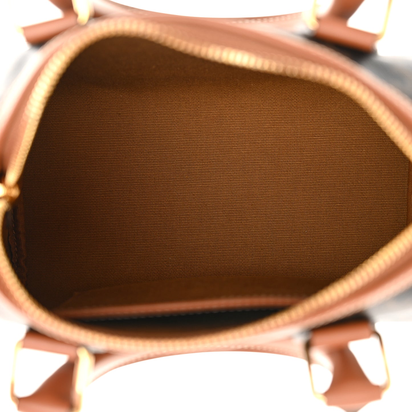 Triomphe Canvas Calfskin Small Boston Bag Tan