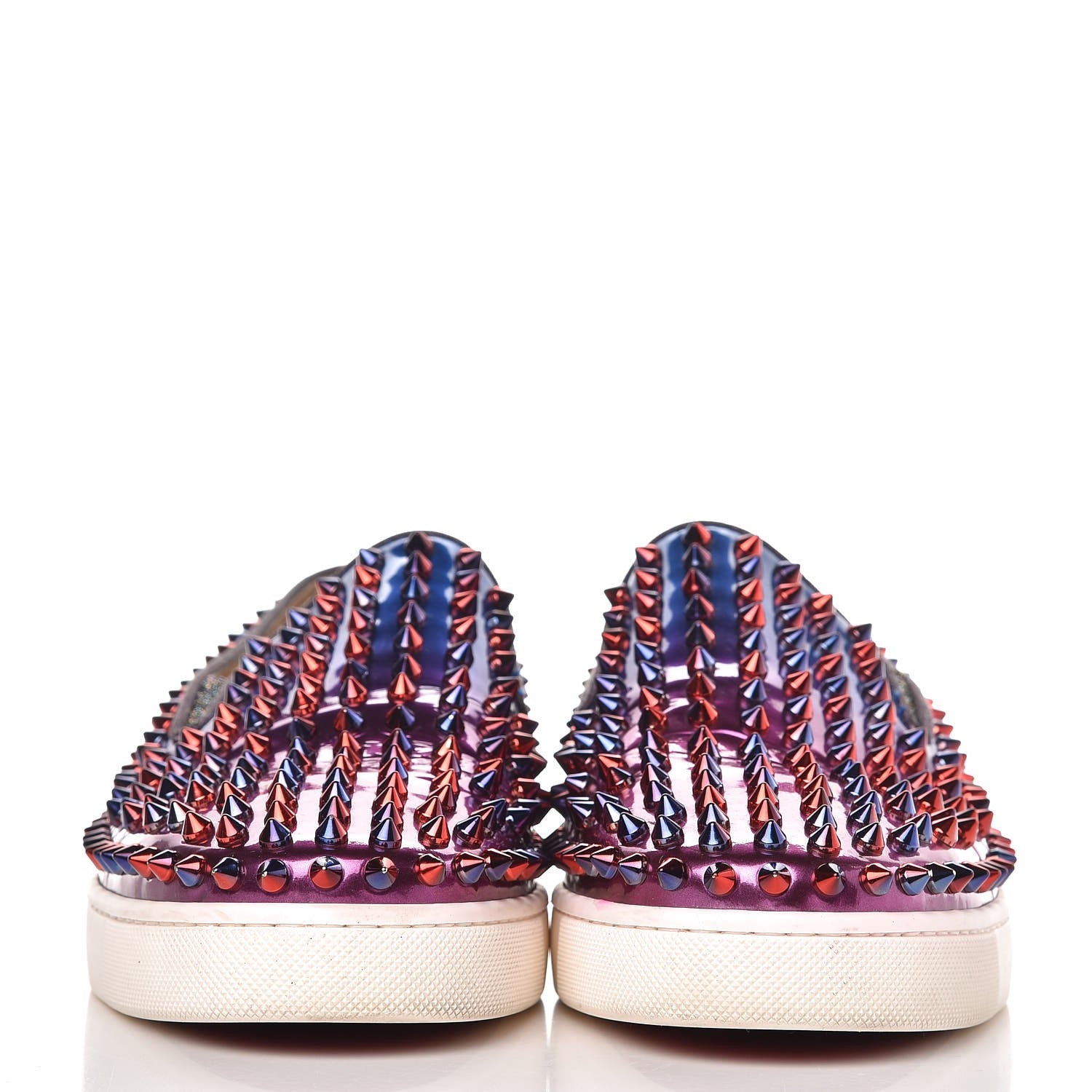 Christian Louboutin Patent Scarabe Spikes Roller Boat Flat 38 Rose Digitale 2 of 13