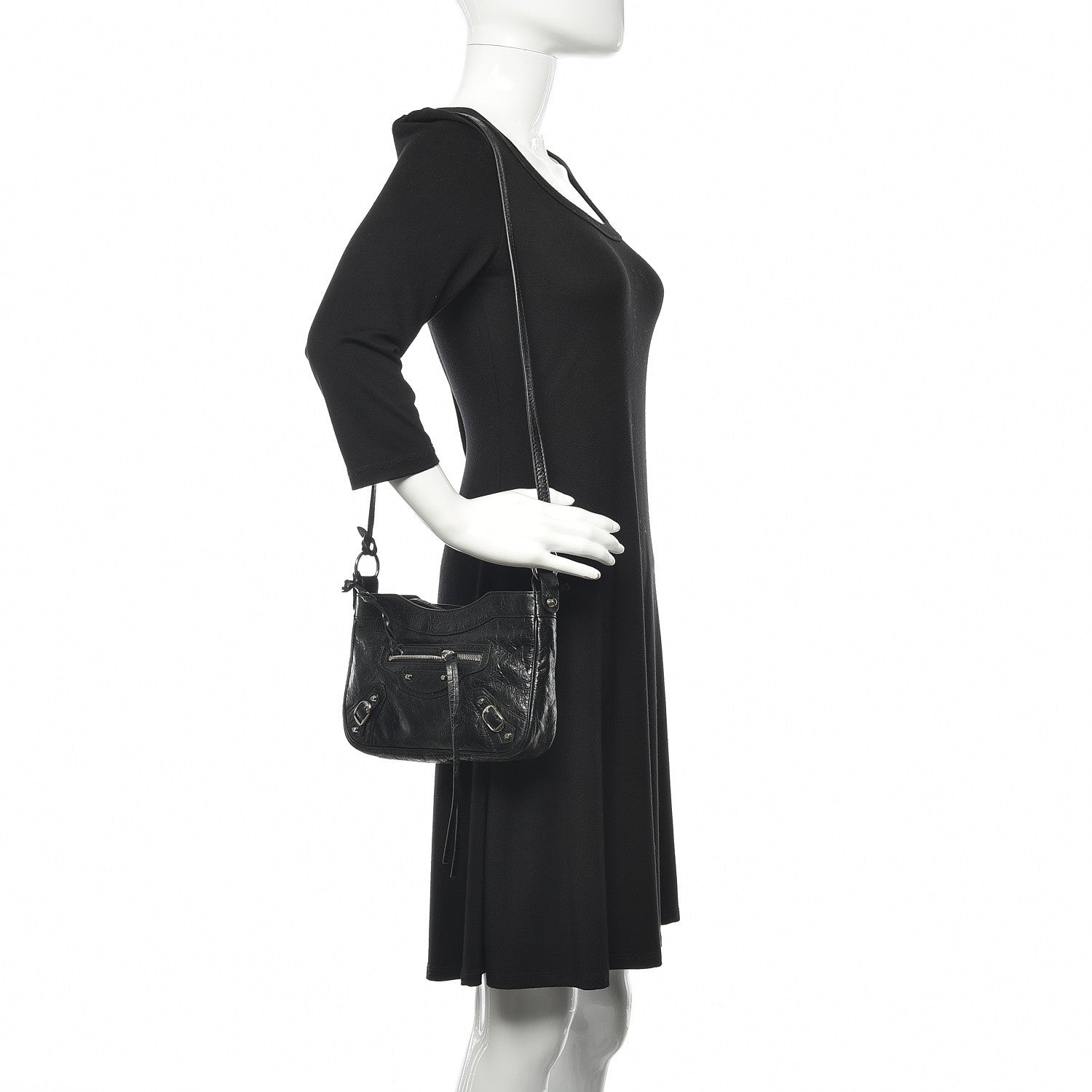 Balenciaga Agneau Classic Silver Hardware Hip Black 2 of 9