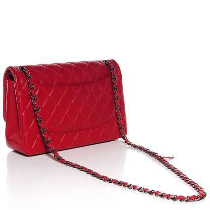 Chanel Lambskin Quilted Jumbo Double Flap Red 3 of 8