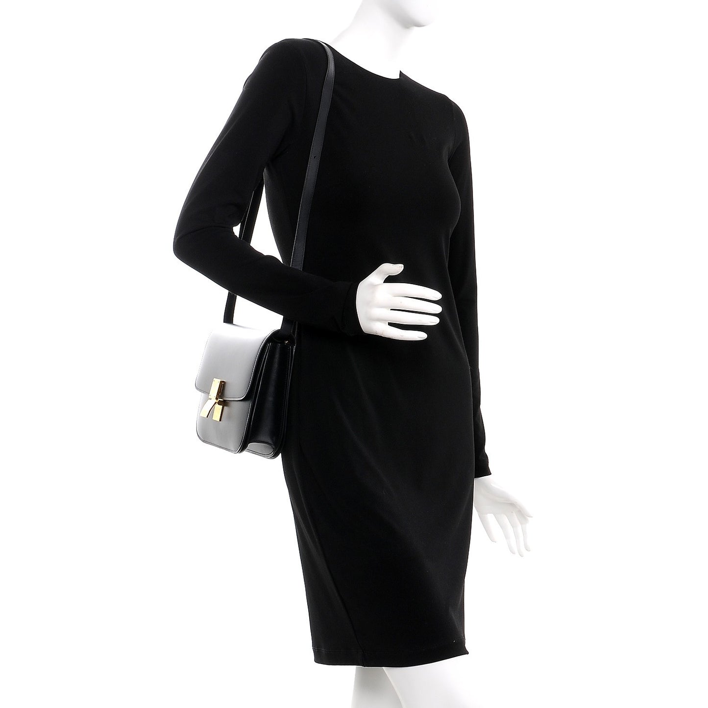 Box Calfskin Medium Classic Box Flap Bag Black