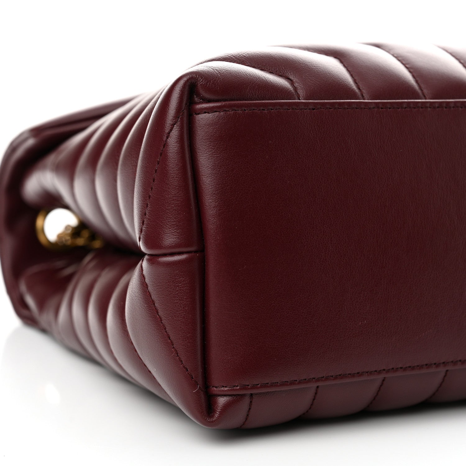 Saint Laurent Calfskin Y Quilted Monogram Medium Loulou Chain Satchel Rouge Legion 9 of 10