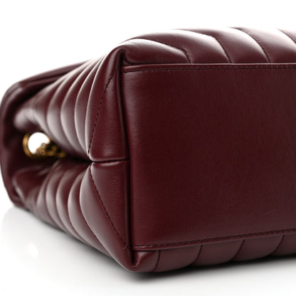 Saint Laurent Calfskin Y Quilted Monogram Medium Loulou Chain Satchel Rouge Legion 9 of 10