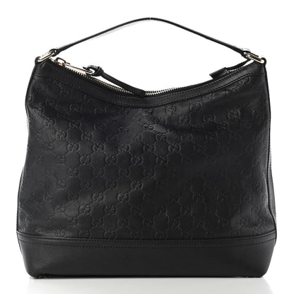 Gucci Guccissima Hobo Shoulder Bag Black 1 of 9