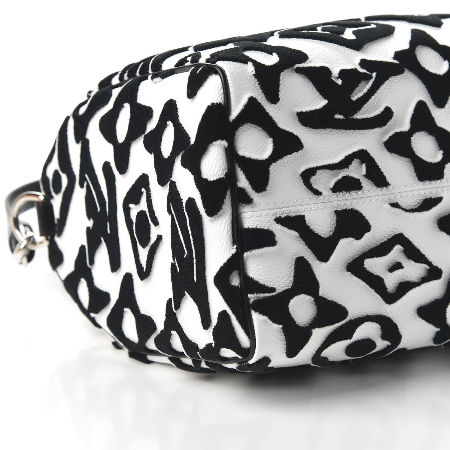 X UF Tufted Monogram Speedy Bandouliere 25 White Black