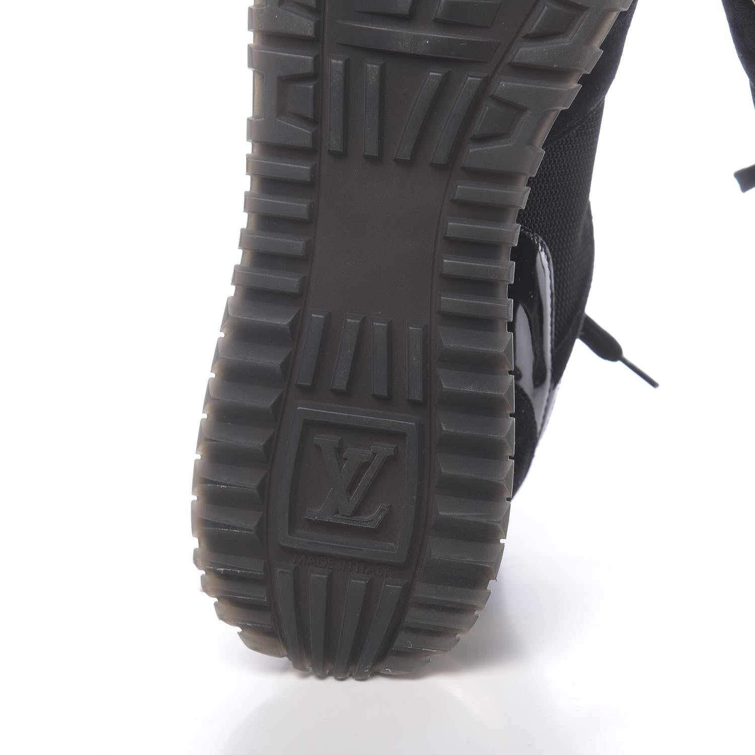 Louis Vuitton Suede Monogram Run Away Sneakers 38 Black 6 of 9