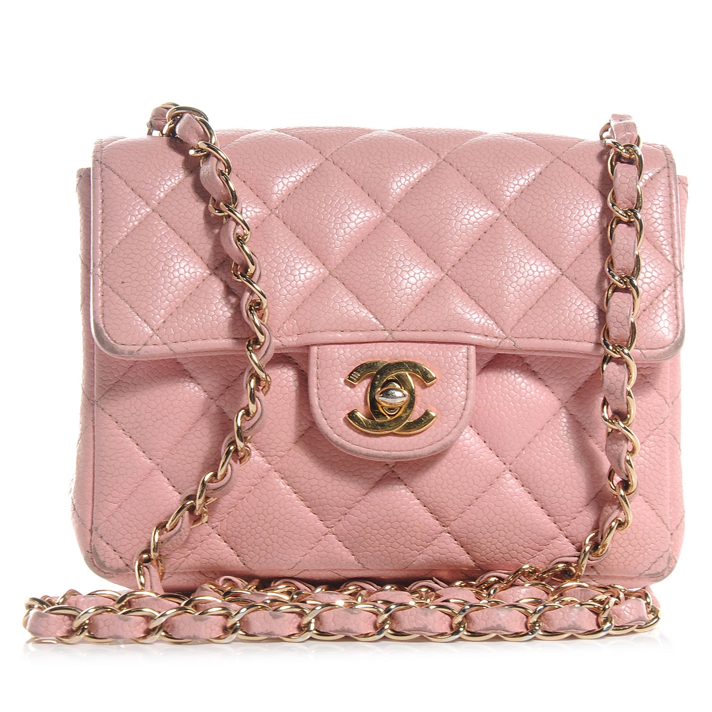 Caviar Quilted Mini Flap Pink