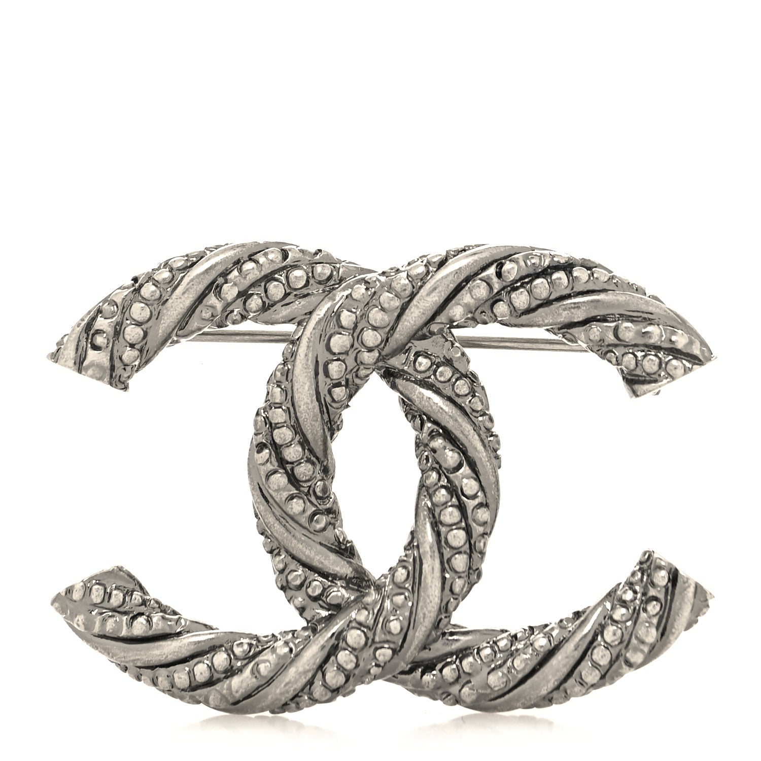 Chanel Ruthenium Twisted CC Brooch 1 of 3