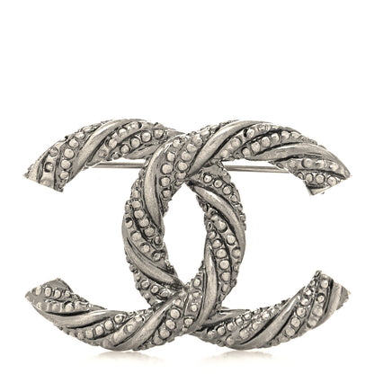 Chanel Ruthenium Twisted CC Brooch 1 of 3