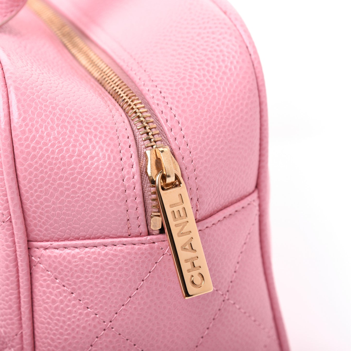 Caviar Quilted Small Bowler Pink